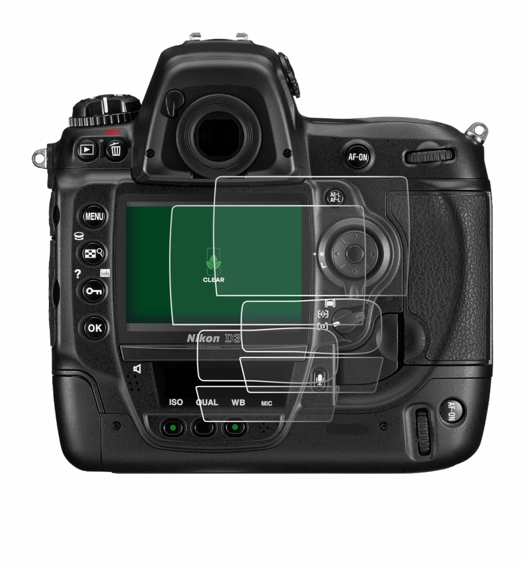 Imagen del dispositivo Nikon D3 con una amplia variedad de protectores de pantalla.