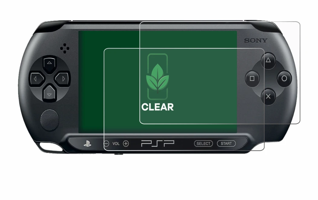 Imagen del dispositivo Sony PSP 1004 con una amplia variedad de protectores de pantalla.