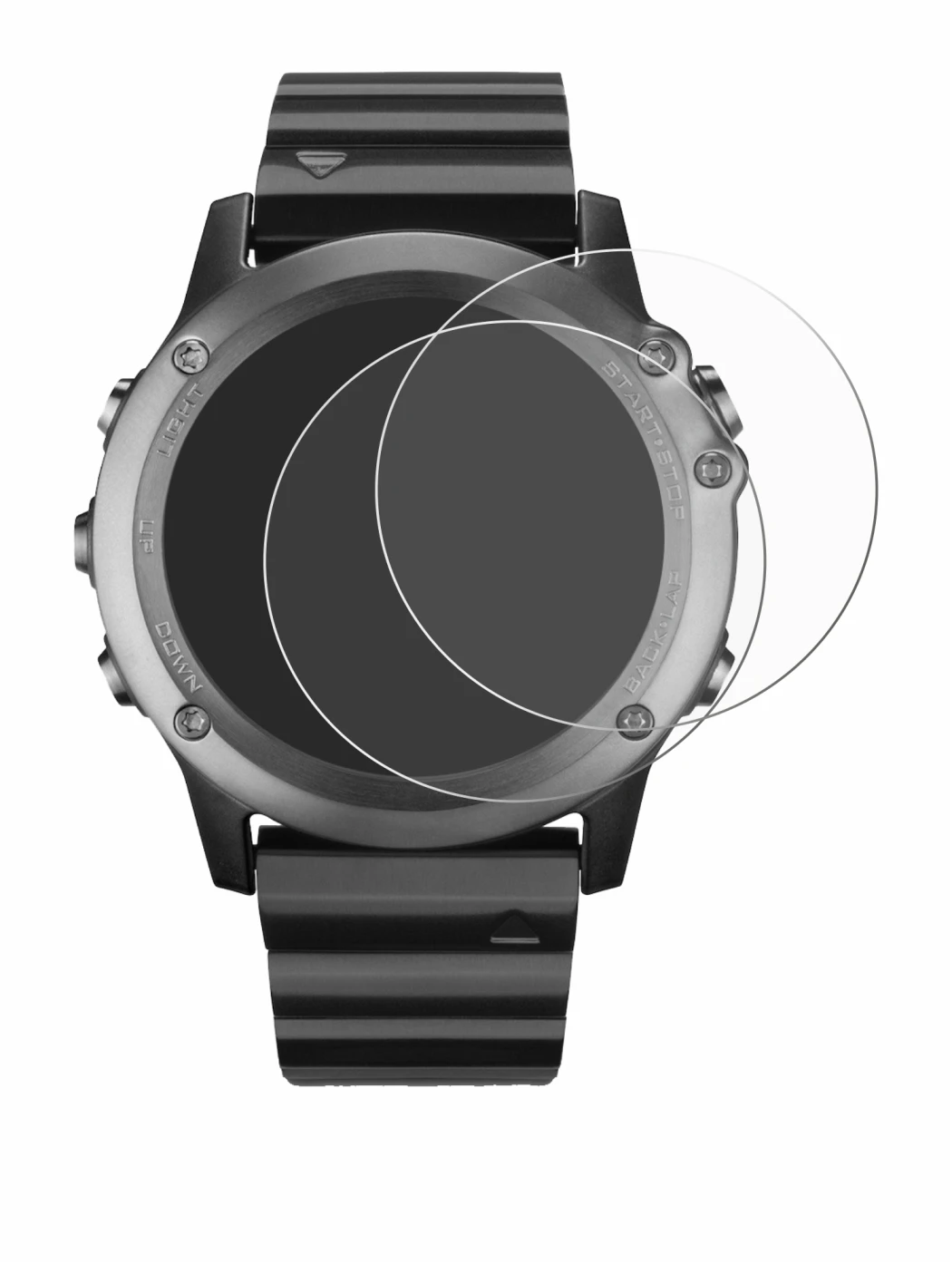 Imagen del dispositivo Garmin Fenix 3 con una amplia variedad de protectores de pantalla.