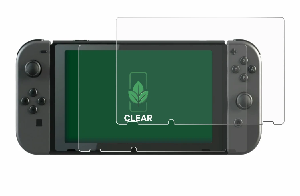 Imagen del dispositivo Nintendo Switch con una amplia variedad de protectores de pantalla.