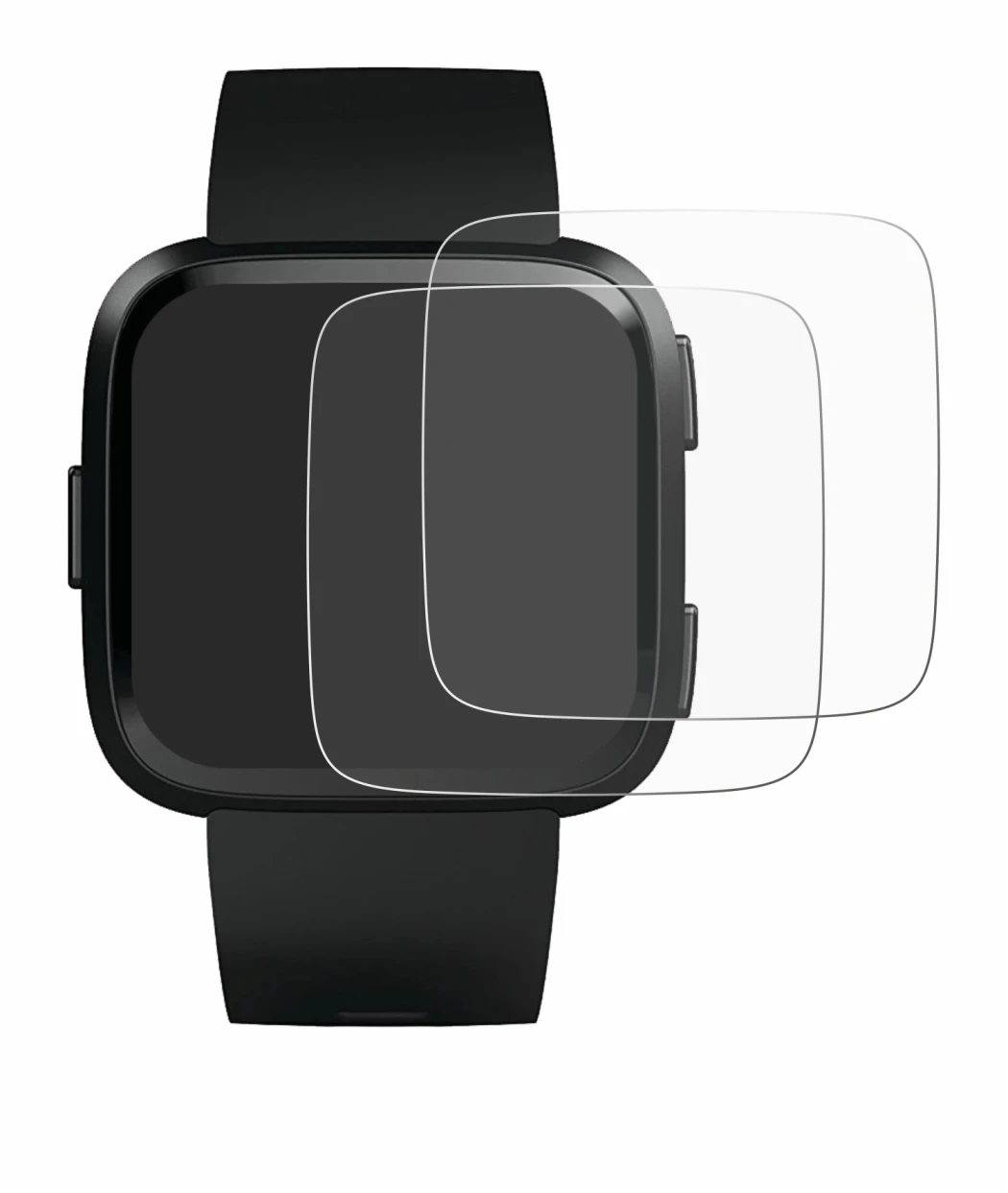 Imagen del dispositivo Fitbit Versa con una amplia variedad de protectores de pantalla.