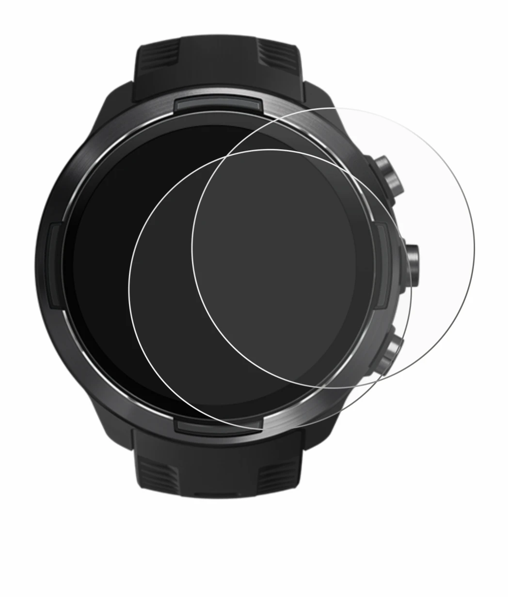 Imagen del dispositivo Suunto 9 con una amplia variedad de protectores de pantalla.