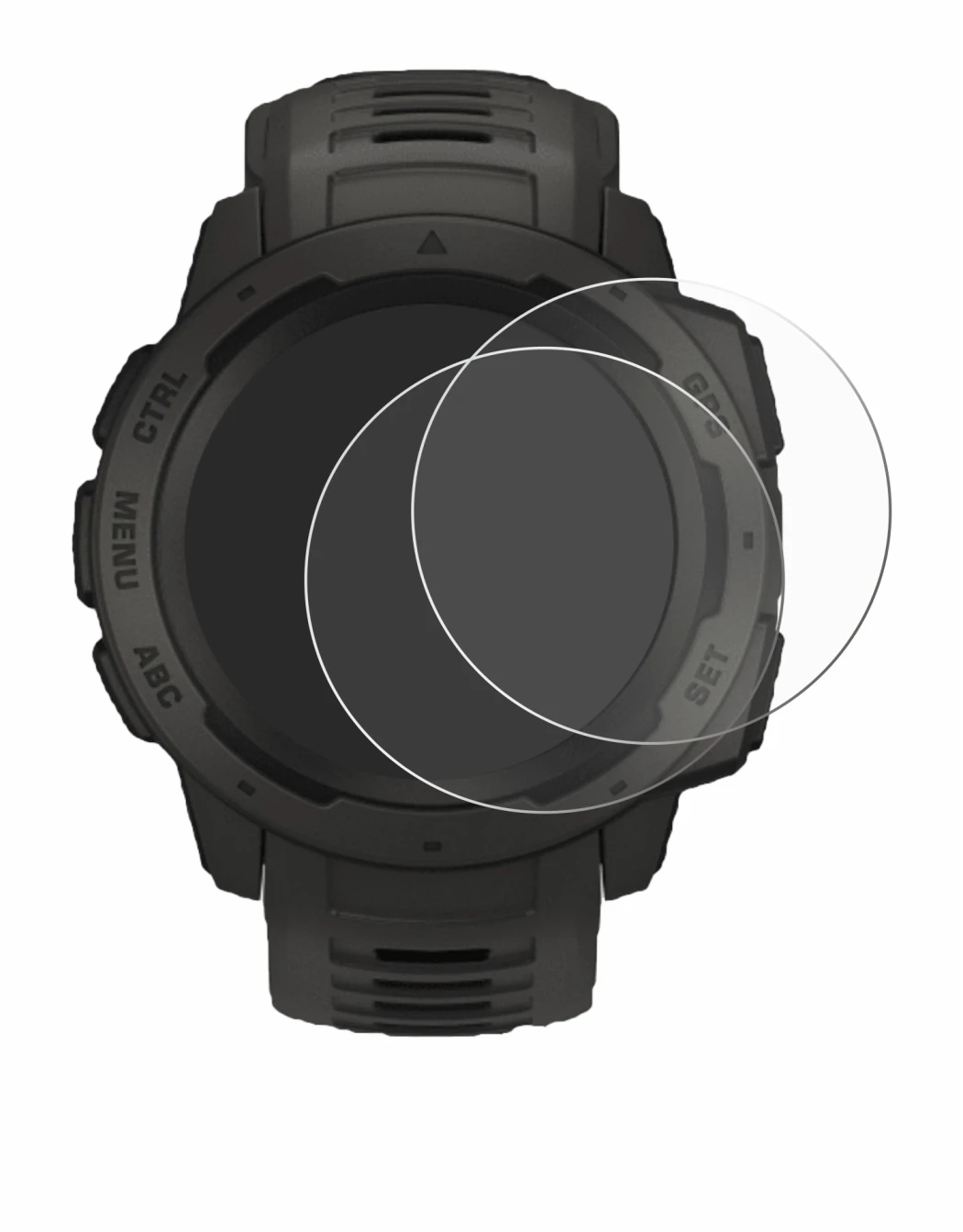 Imagen del dispositivo Garmin Instinct con una amplia variedad de protectores de pantalla.