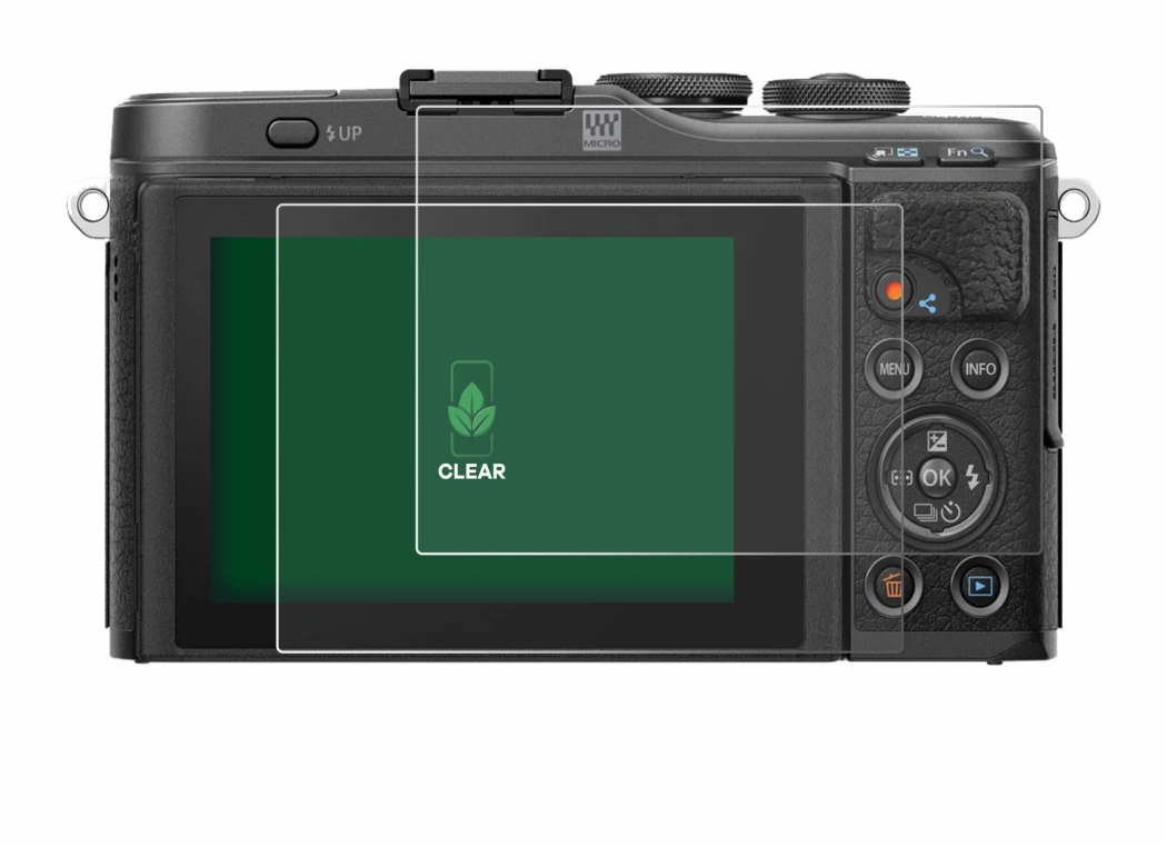 Imagen del dispositivo Olympus PEN E-PL10 con una amplia variedad de protectores de pantalla.