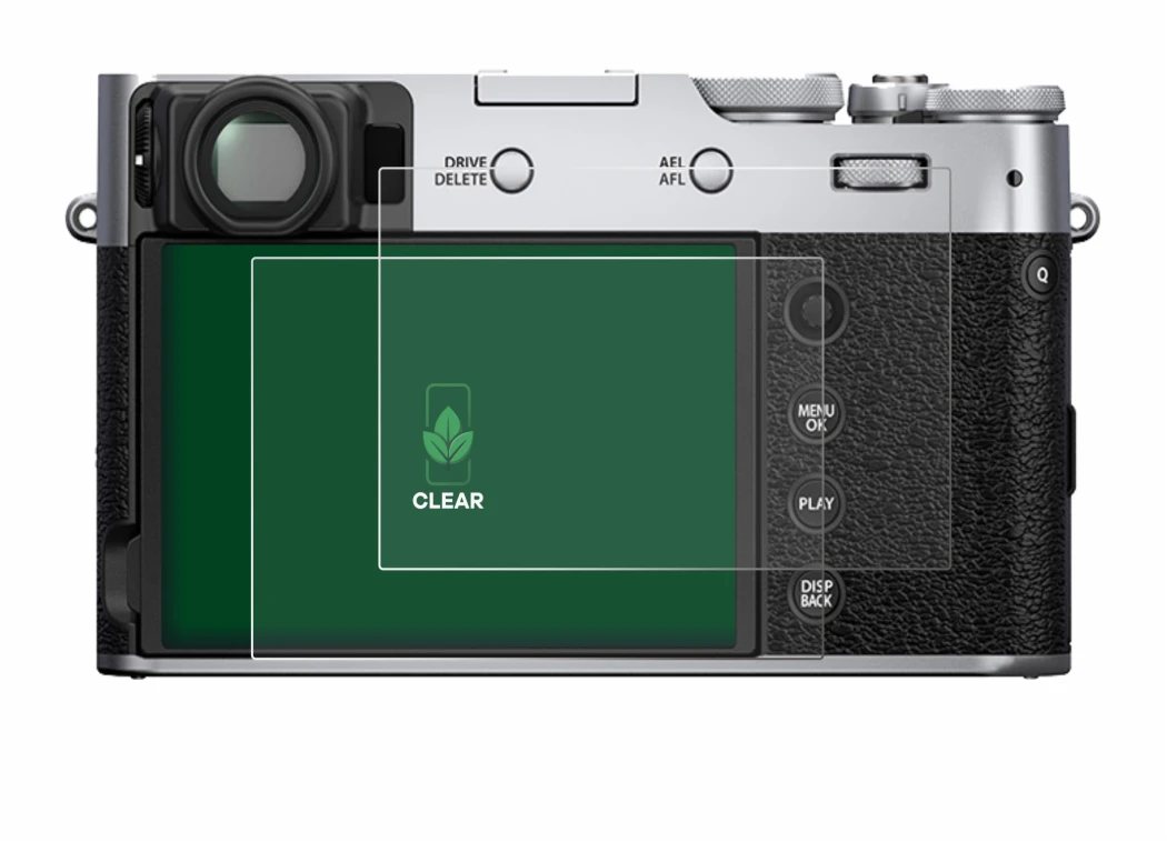 Imagen del dispositivo Fujifilm X100V con una amplia variedad de protectores de pantalla.