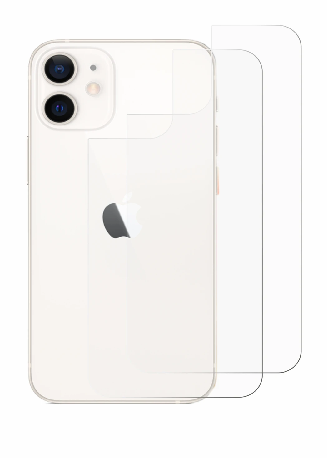 Imagen del dispositivo Apple iPhone 12 mini (Trasero) con una amplia variedad de protectores de pantalla.