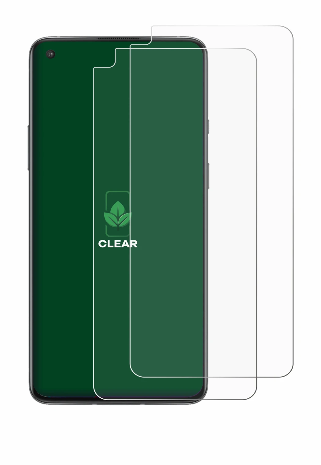 Imagen del dispositivo OnePlus 8T con una amplia variedad de protectores de pantalla.