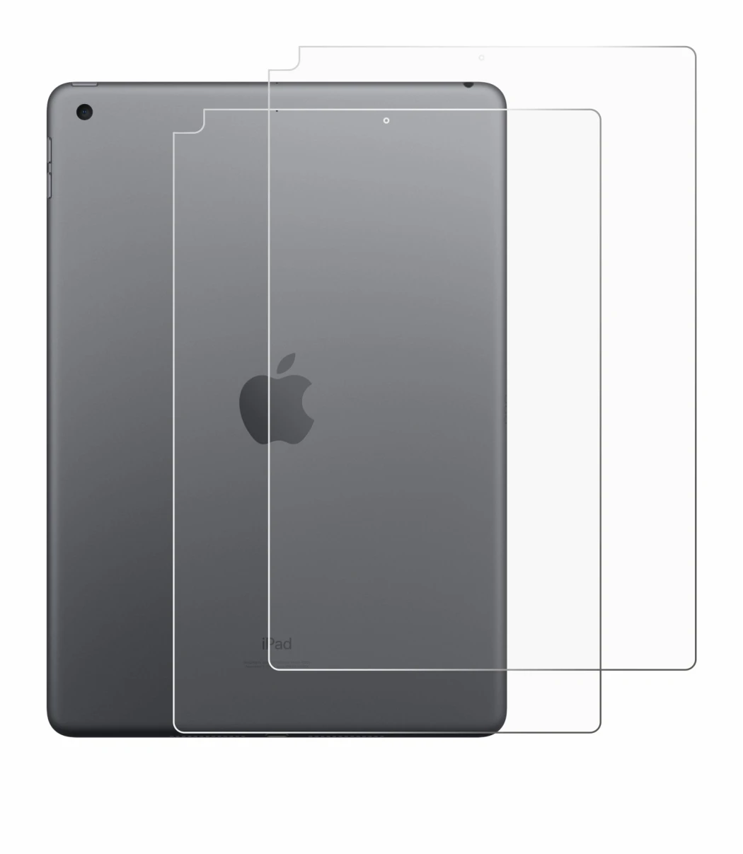 Imagen del dispositivo Apple iPad 10.2″ WiFi 2021 (9a Gen., Trasero) con una amplia variedad de protectores de pantalla.