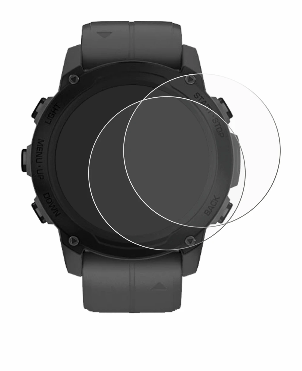 Imagen del dispositivo Garmin Descent G1 con una amplia variedad de protectores de pantalla.
