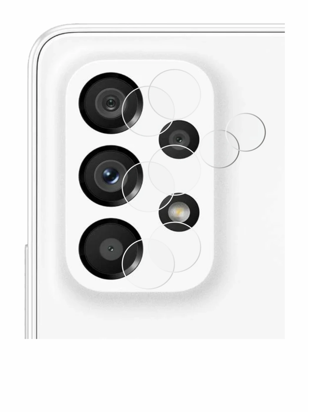 Imagen del dispositivo Samsung Galaxy A53 5G (SÓLO Cámara) con una amplia variedad de protectores de pantalla.