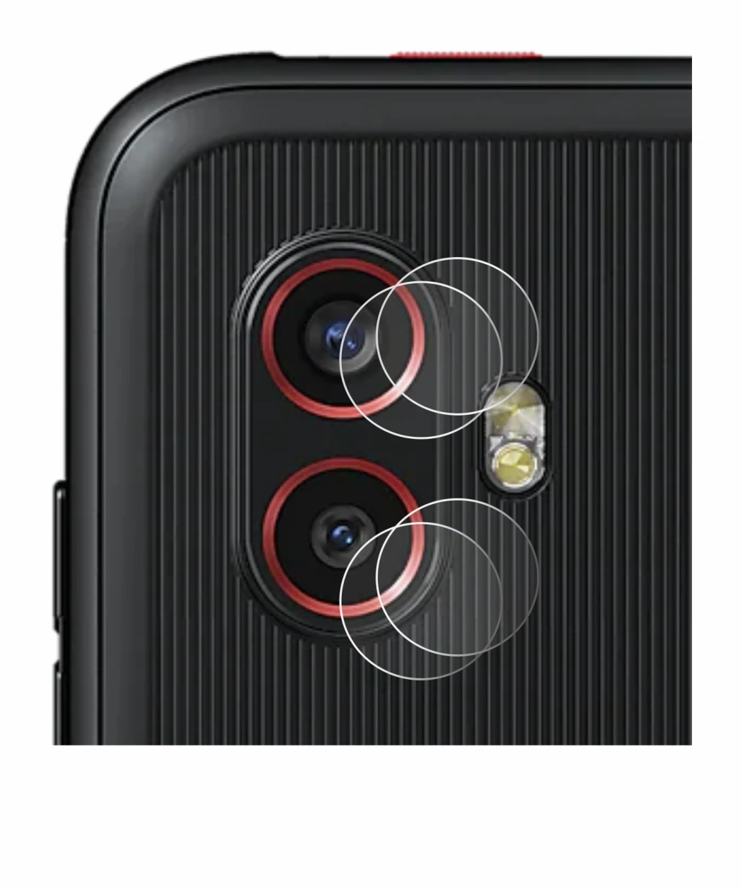 Imagen del dispositivo Samsung Galaxy Xcover 6 Pro (SÓLO Cámara) con una amplia variedad de protectores de pantalla.