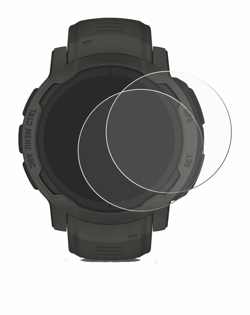 Imagen del dispositivo Garmin Instinct 2 Solar con una amplia variedad de protectores de pantalla.