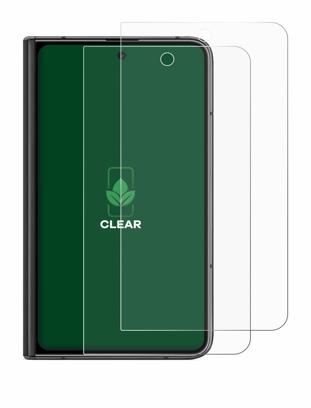 Imagen del dispositivo Google Pixel Fold (Pantalla exterior) con una amplia variedad de protectores de pantalla.