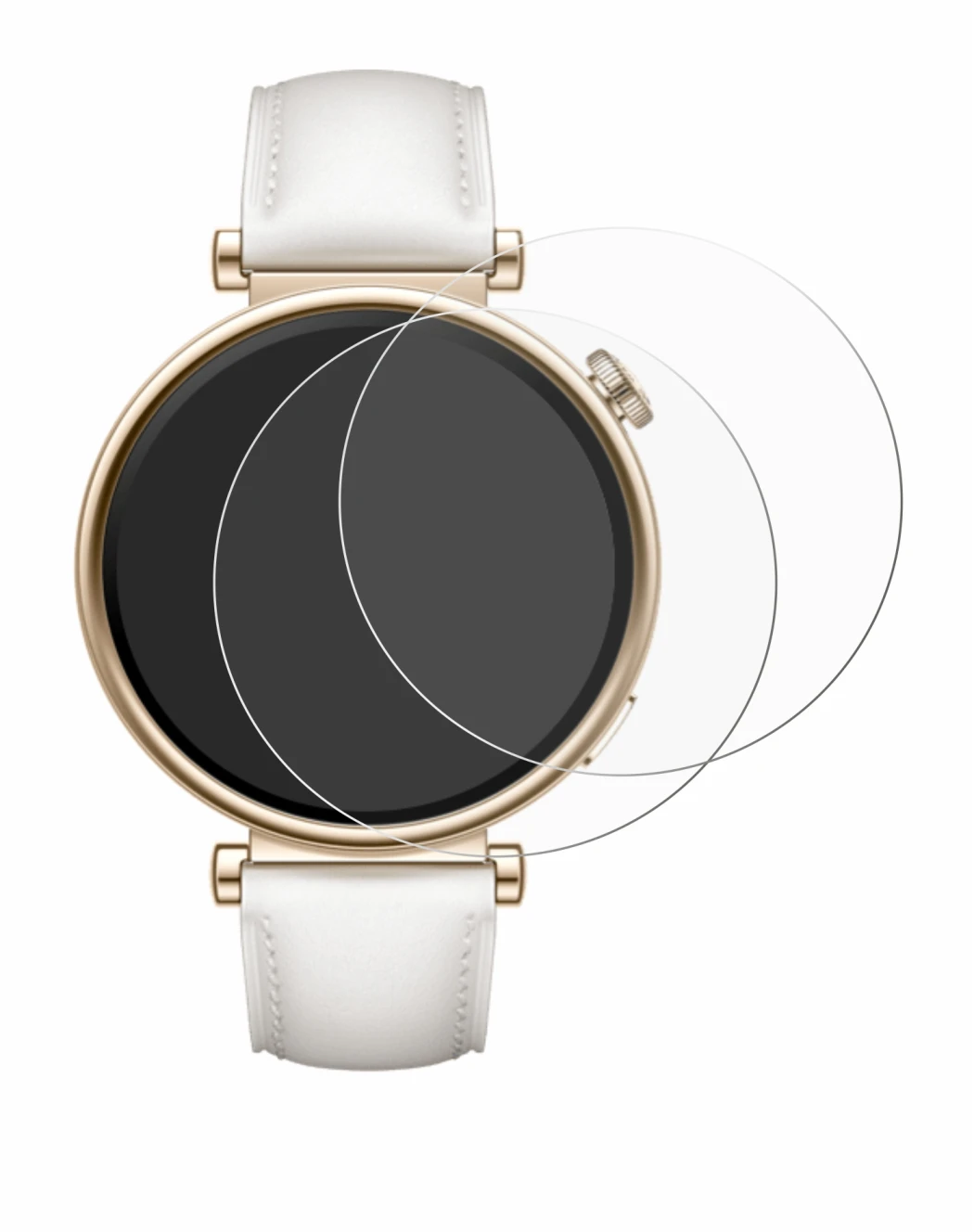 Imagen del dispositivo Huawei Watch GT 4 (41mm) con una amplia variedad de protectores de pantalla.