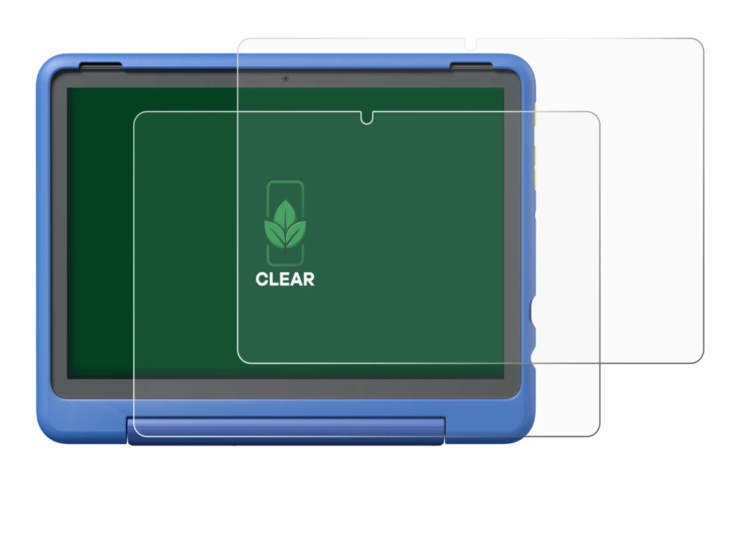 Imagen del dispositivo Amazon Fire HD 10 Kids Pro 2023 con una amplia variedad de protectores de pantalla.