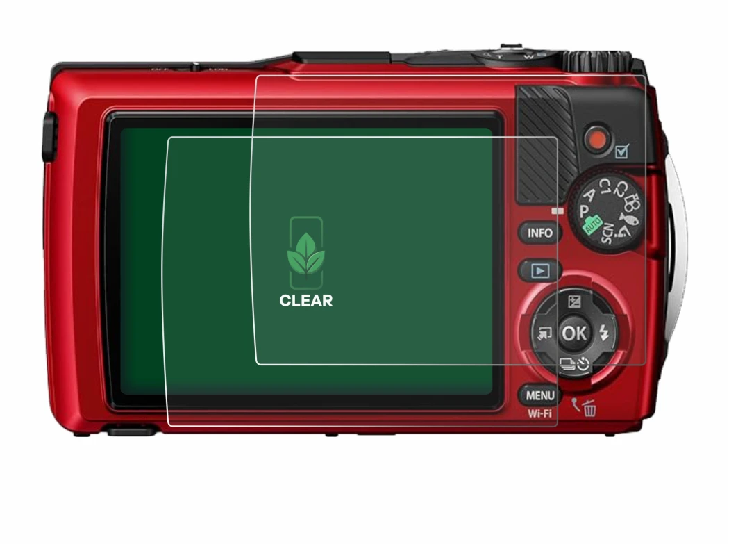 Imagen del dispositivo Olympus OM System Tough TG-7 con una amplia variedad de protectores de pantalla.