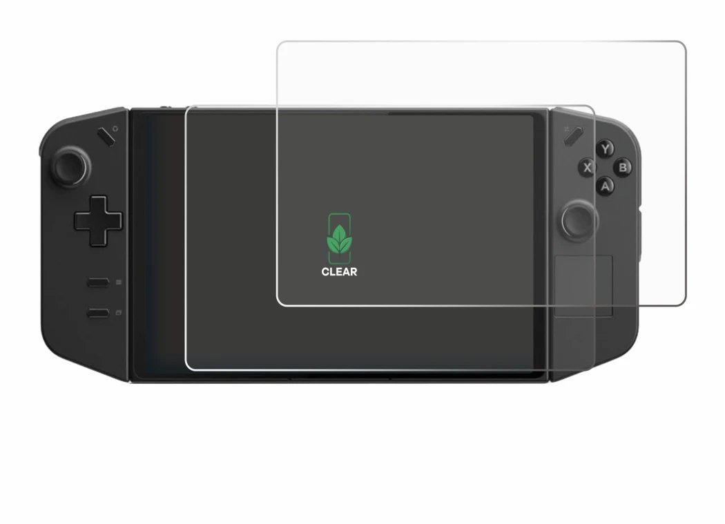 Imagen del dispositivo Lenovo Legion Go con una amplia variedad de protectores de pantalla.