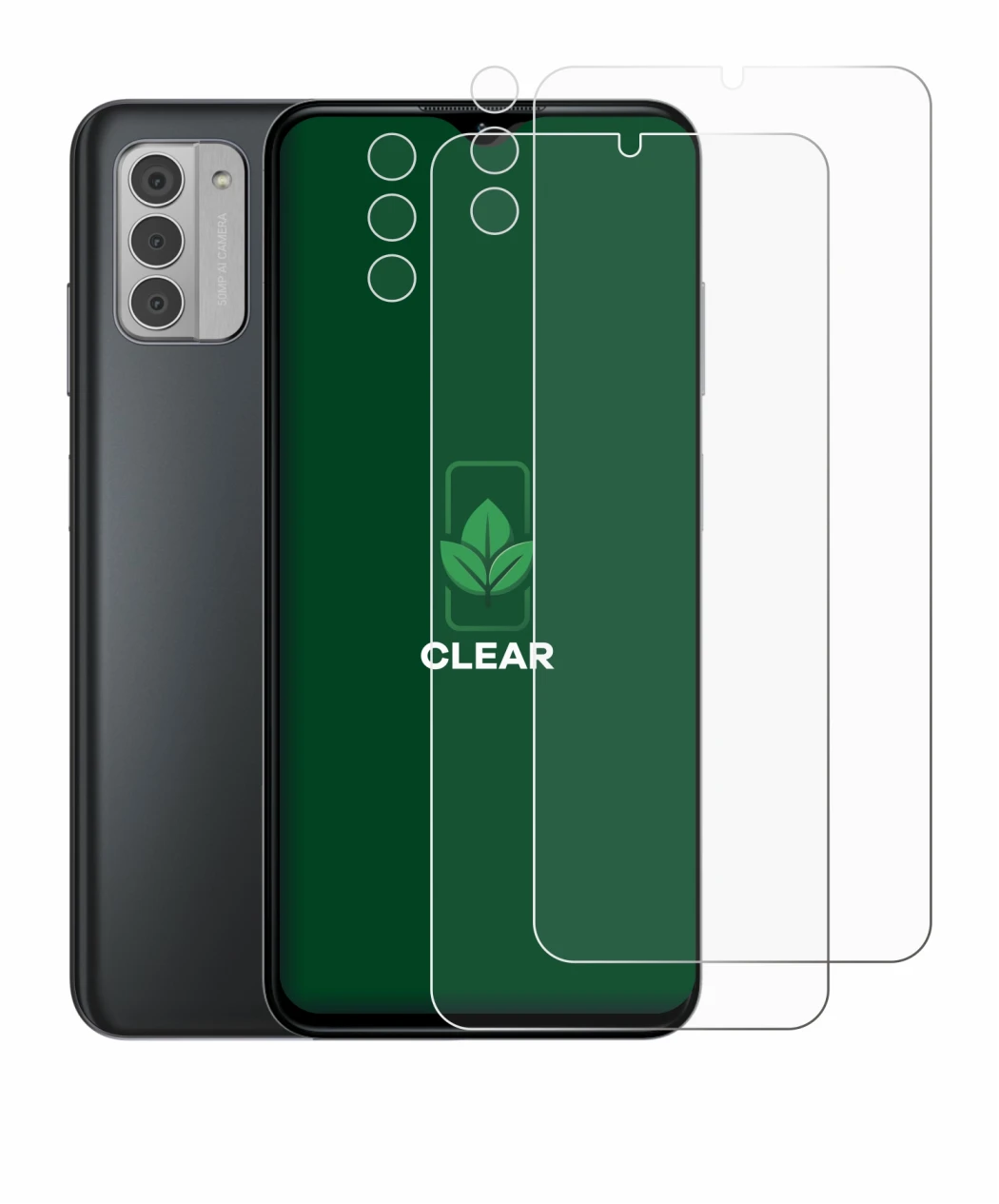 Imagen del dispositivo Nokia G42 5G (Frontal+Cámara) con una amplia variedad de protectores de pantalla.