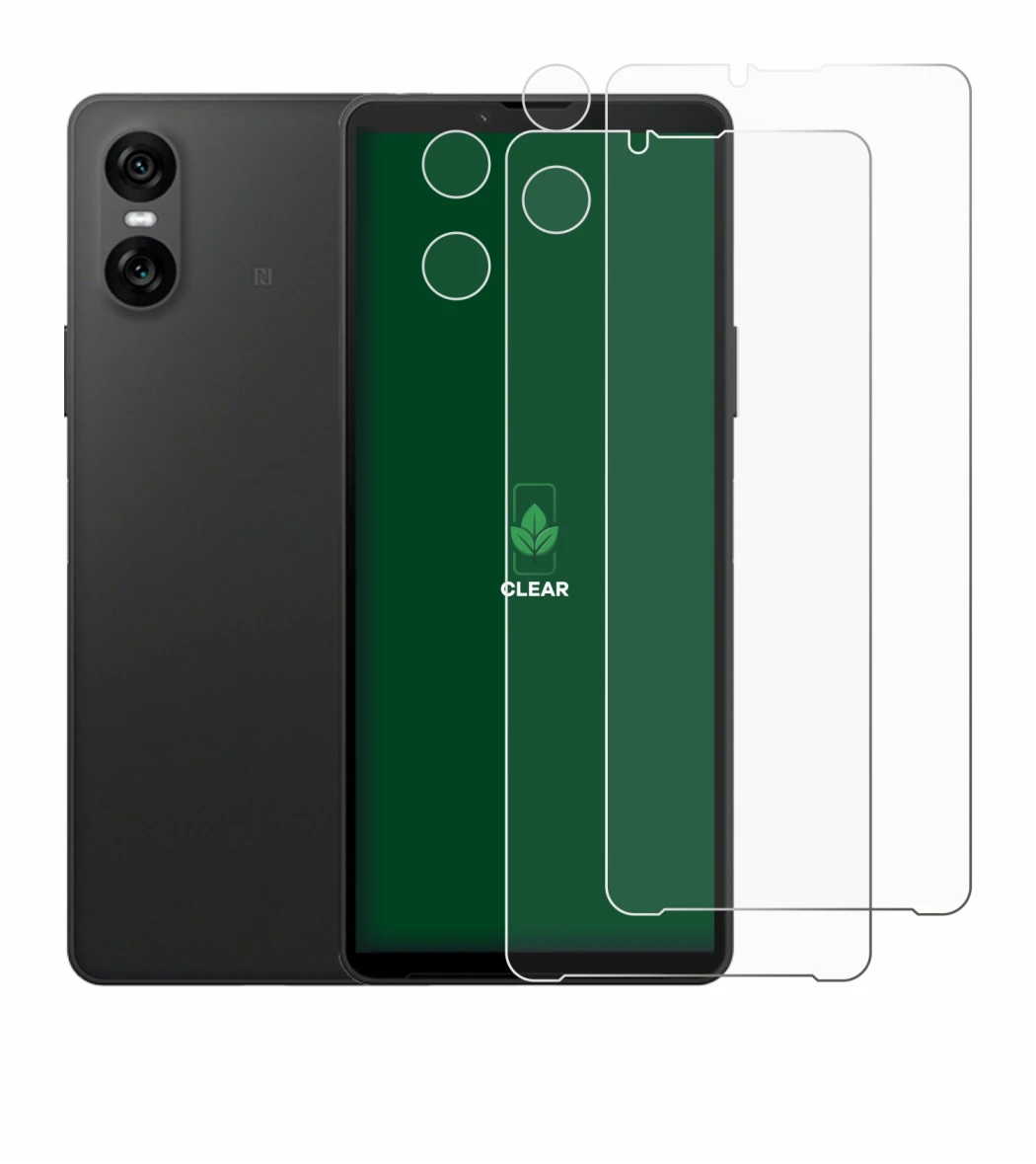Imagen del dispositivo Sony Xperia 10 VI (Frontal+Cámara) con una amplia variedad de protectores de pantalla.