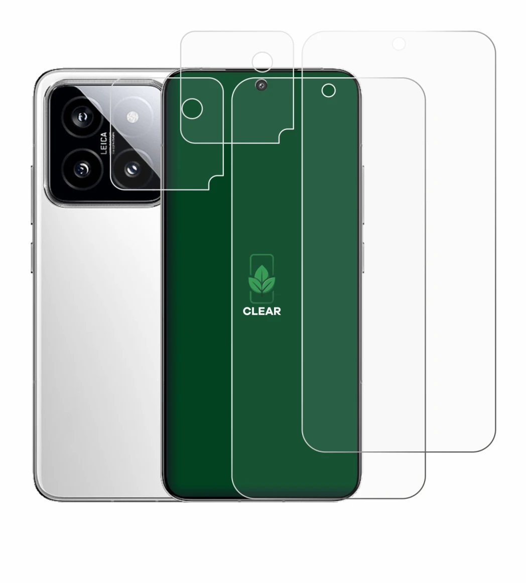Imagen del dispositivo Xiaomi 14 (Frontal+Cámara) con una amplia variedad de protectores de pantalla.