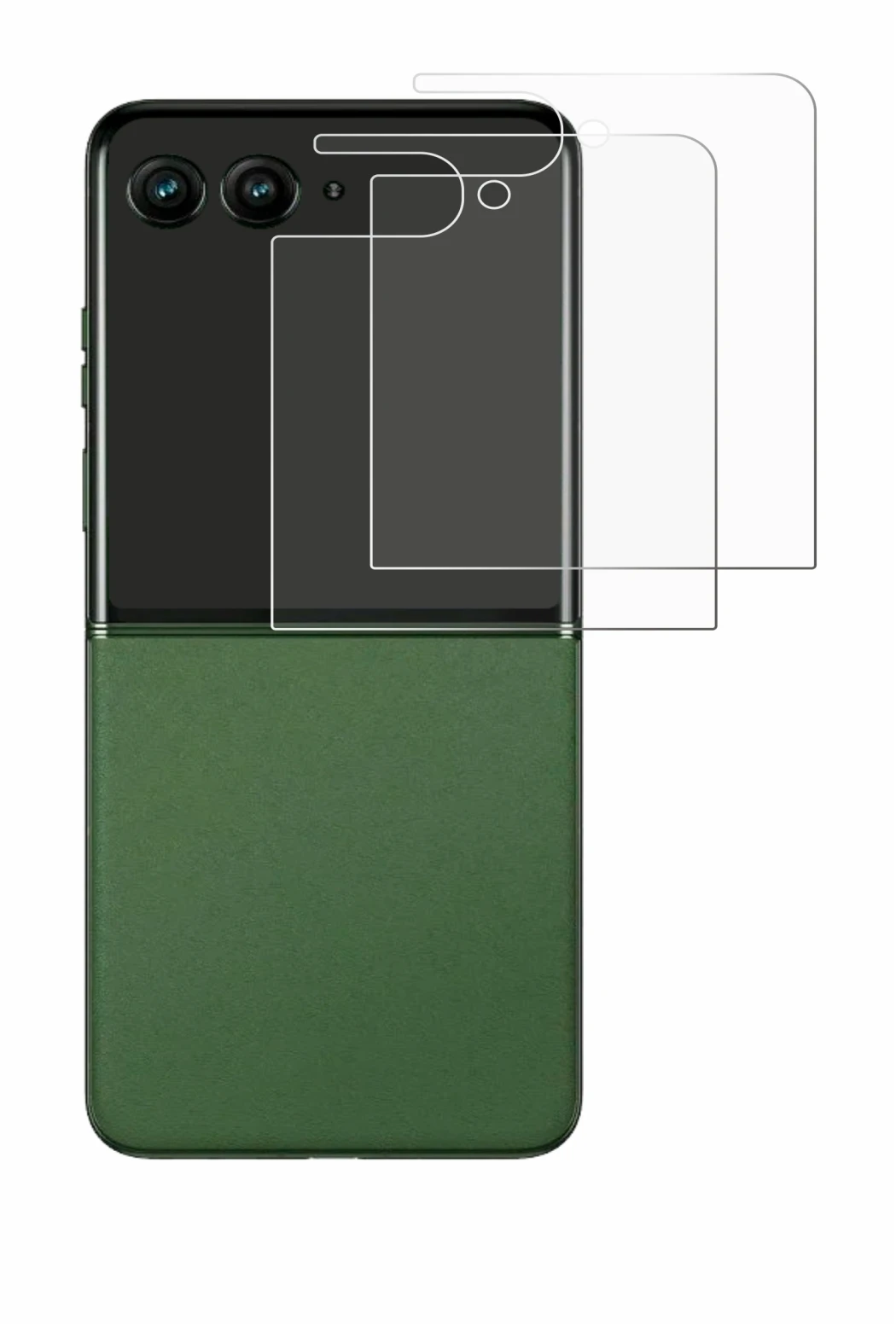 Imagen del dispositivo Motorola Razr 50 Ultra (Pantalla trasera) con una amplia variedad de protectores de pantalla.