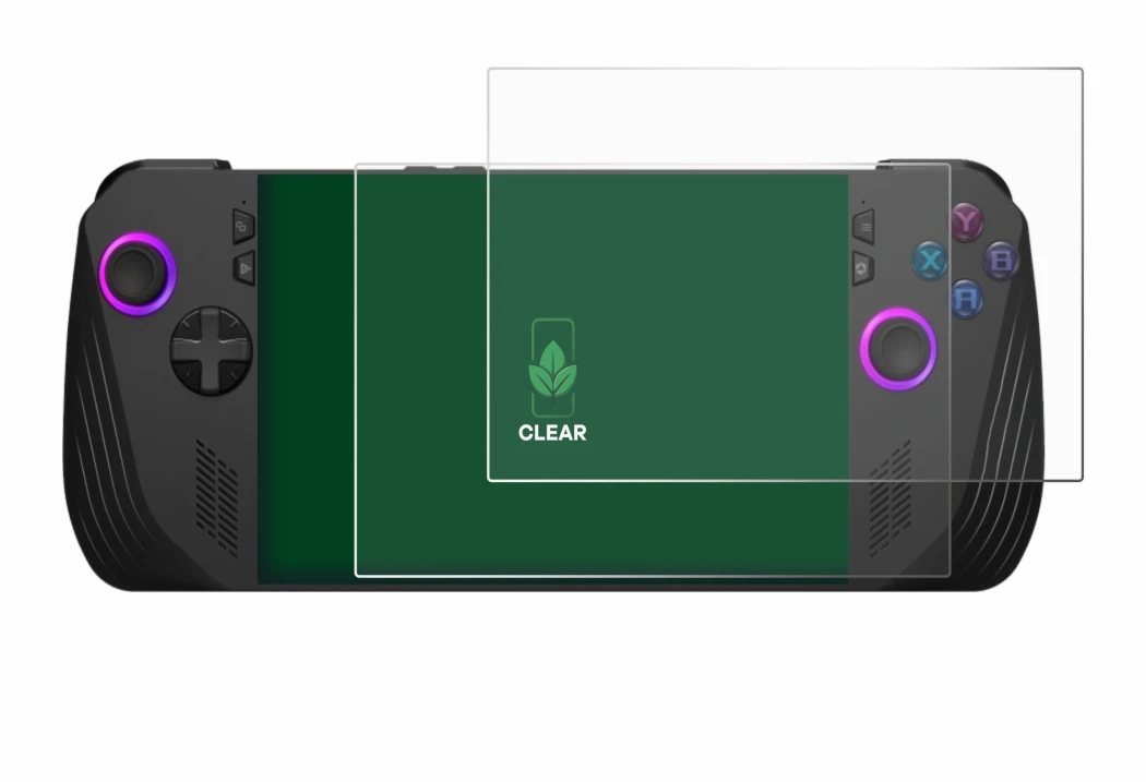 Imagen del dispositivo ASUS ROG Ally X (2024) con una amplia variedad de protectores de pantalla.