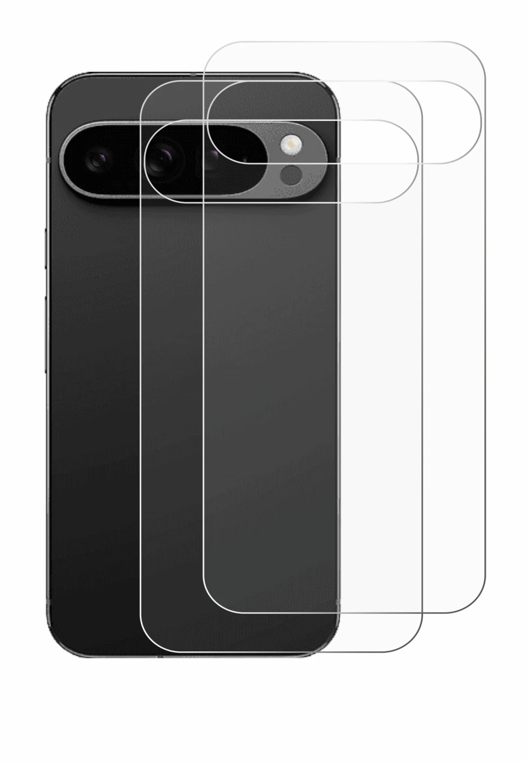 Imagen del dispositivo Google Pixel 9 Pro XL (Trasero) con una amplia variedad de protectores de pantalla.