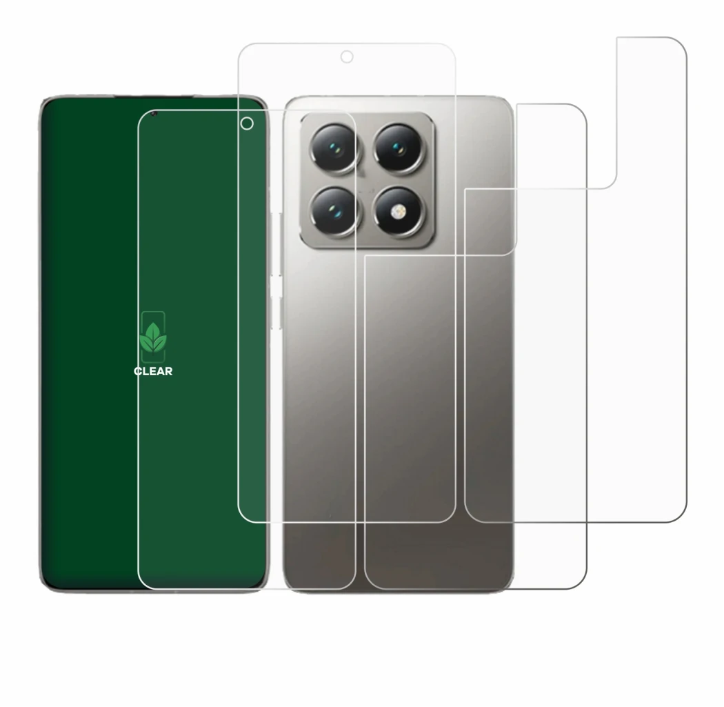 Imagen del dispositivo Xiaomi 14T Pro (Frontal+Trasero) con una amplia variedad de protectores de pantalla.