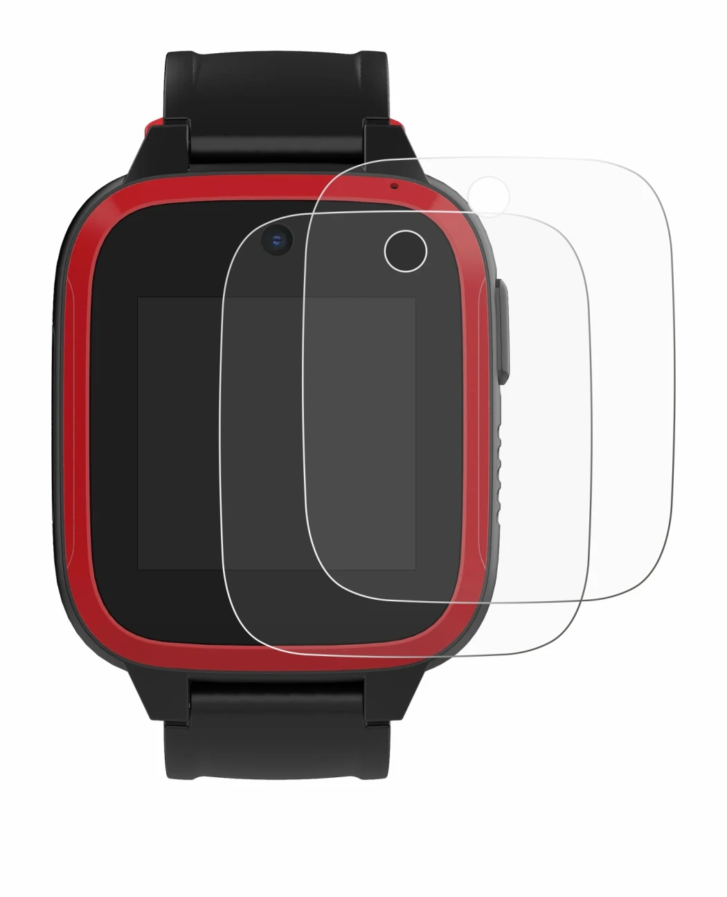 Imagen del dispositivo Xplora Let's Go con una amplia variedad de protectores de pantalla.