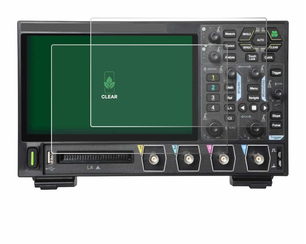 Imagen del dispositivo Rigol DHO914 con una amplia variedad de protectores de pantalla.