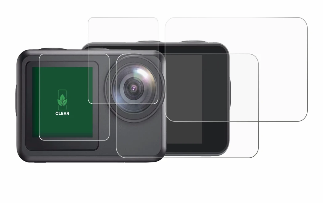 Imagen del dispositivo Akaso Brave 7 LE con una amplia variedad de protectores de pantalla.