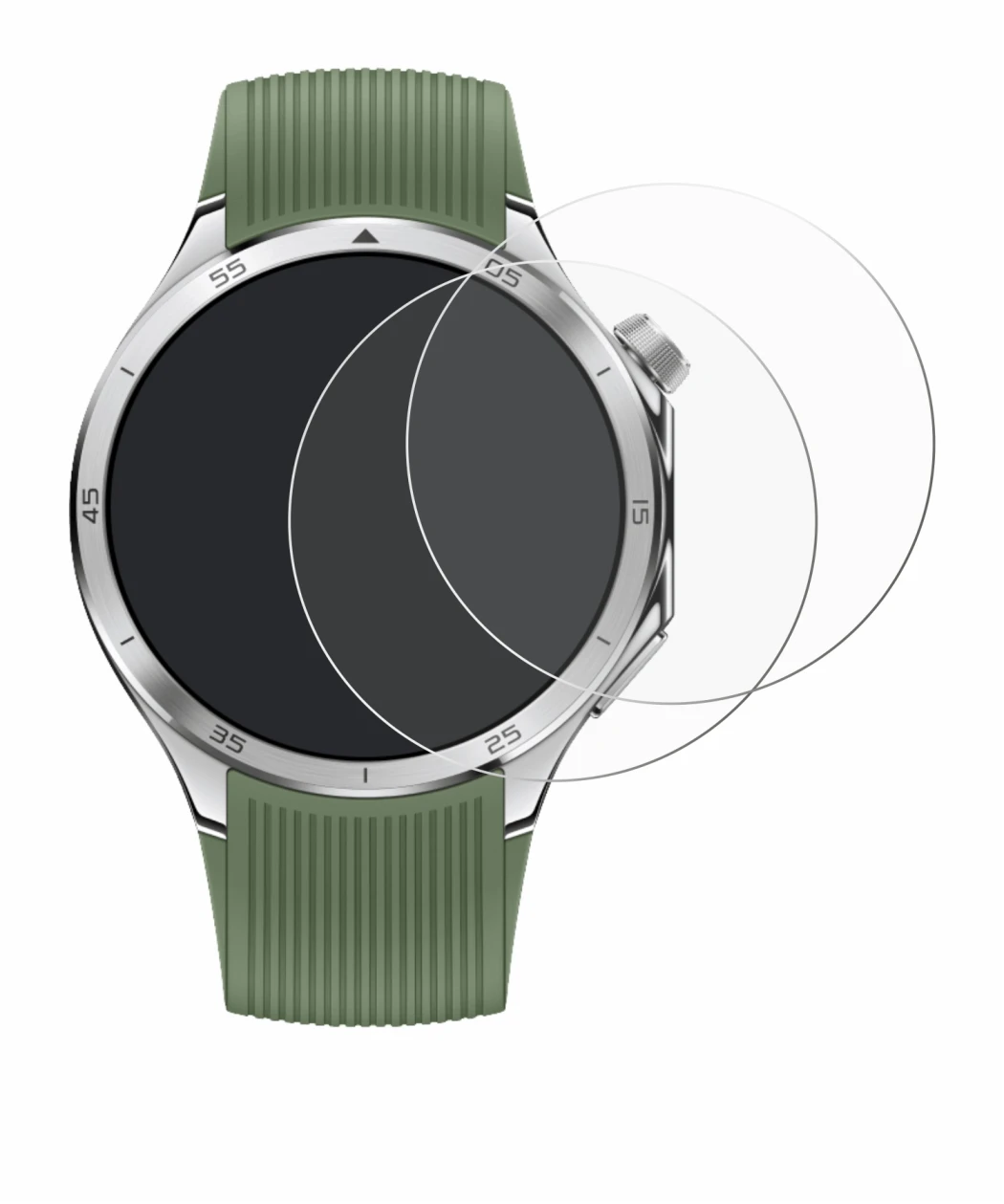 Imagen del dispositivo OnePlus Watch 3 con una amplia variedad de protectores de pantalla.