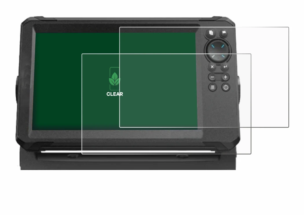Imagen del dispositivo Lowrance Eagle 9 con una amplia variedad de protectores de pantalla.