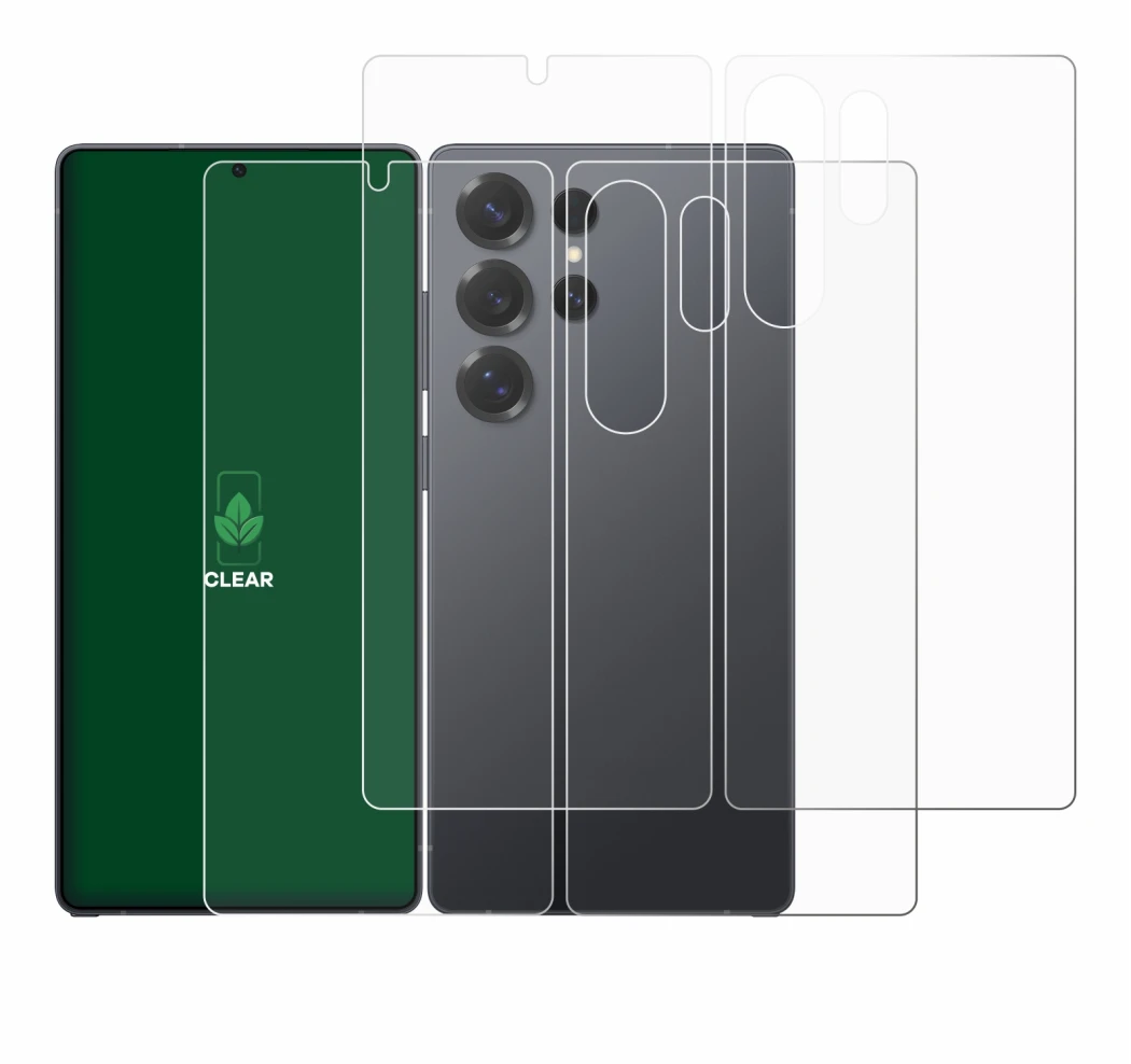 Imagen del dispositivo Samsung Galaxy S25 Ultra Enterprise Edition (Frontal+Trasero) con una amplia variedad de protectores de