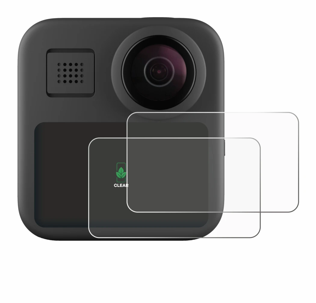 Imagen del dispositivo GoPro Max (2025) con una amplia variedad de protectores de pantalla.