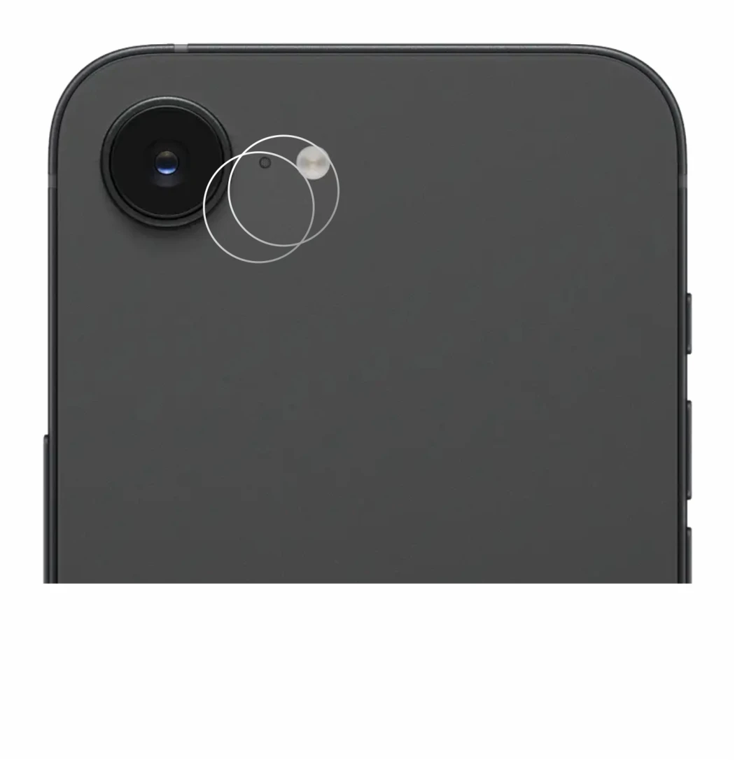Imagen del dispositivo Apple iPhone 16e (SÓLO Cámara) con una amplia variedad de protectores de pantalla.