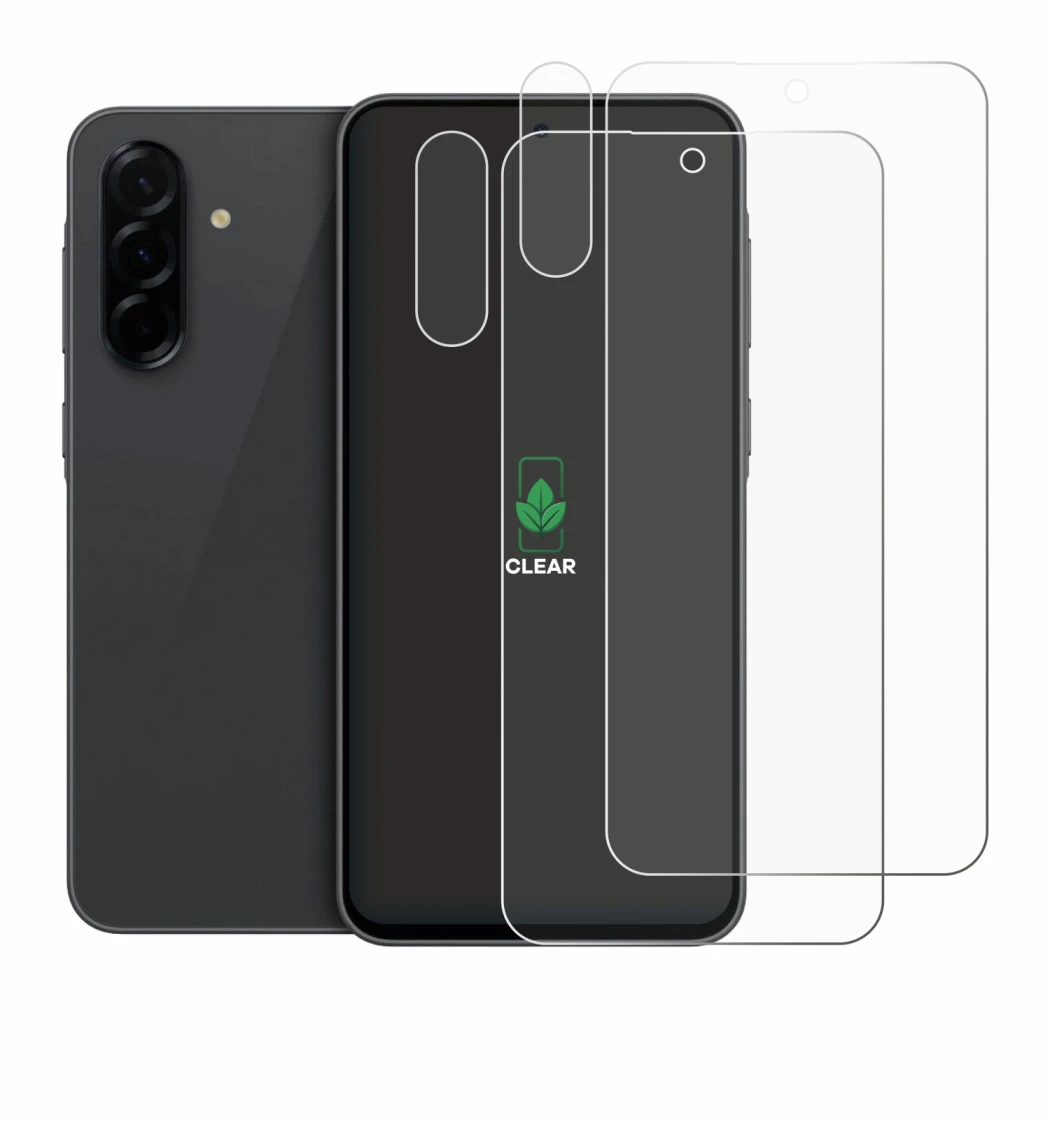 Imagen del dispositivo Samsung Galaxy A36 5G (Frontal+Cámara) con una amplia variedad de protectores de pantalla.