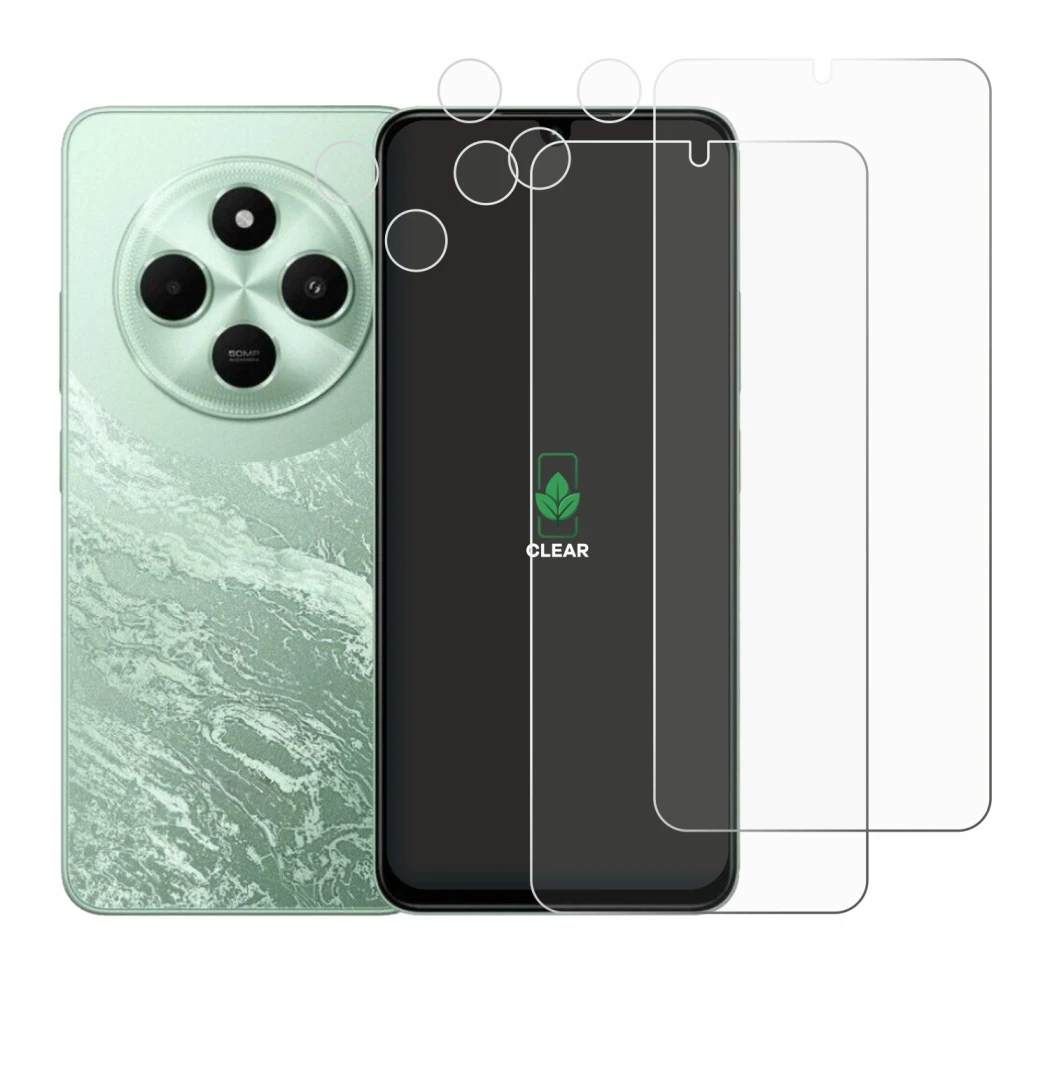 Imagen del dispositivo Xiaomi Poco C75 (Frontal+Cámara) con una amplia variedad de protectores de pantalla.