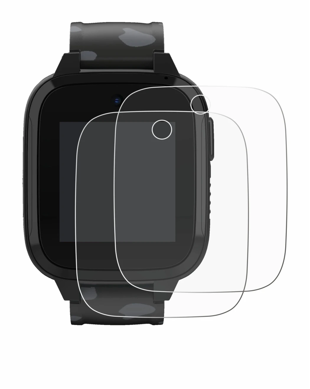 Imagen del dispositivo Xplora XGO3 (2da Gen.) con una amplia variedad de protectores de pantalla.