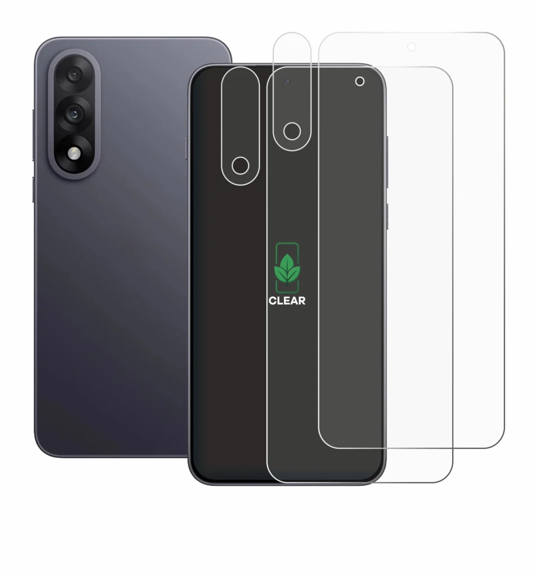 Imagen del dispositivo OnePlus Nord 5 (Frontal+Cámara) con una amplia variedad de protectores de pantalla.