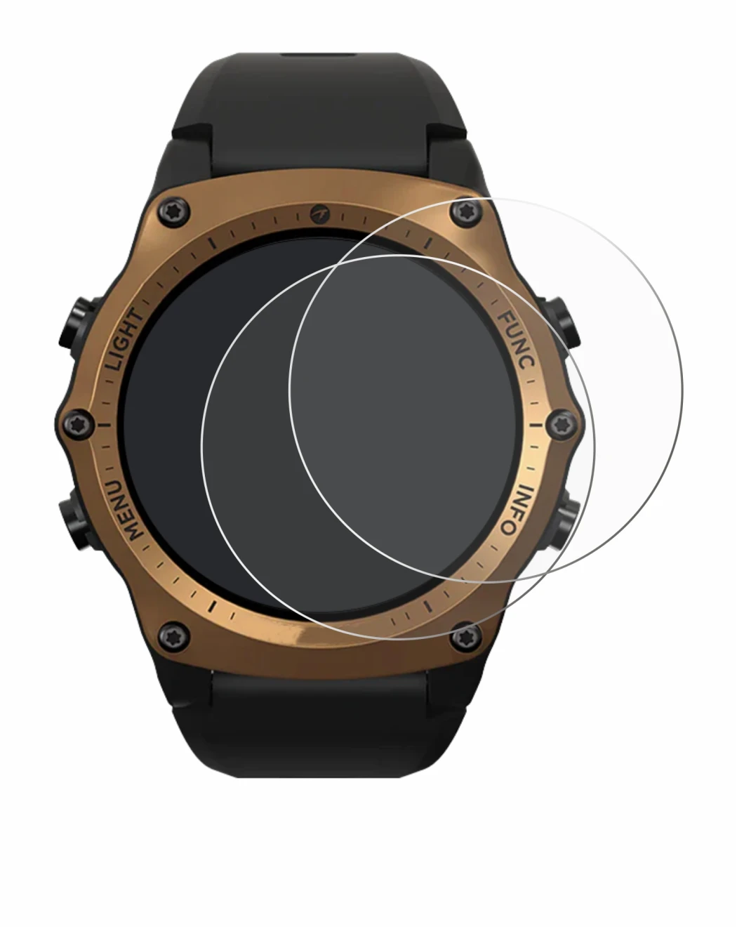 Imagen del dispositivo Shearwater Teric dive computer con una amplia variedad de protectores de pantalla.