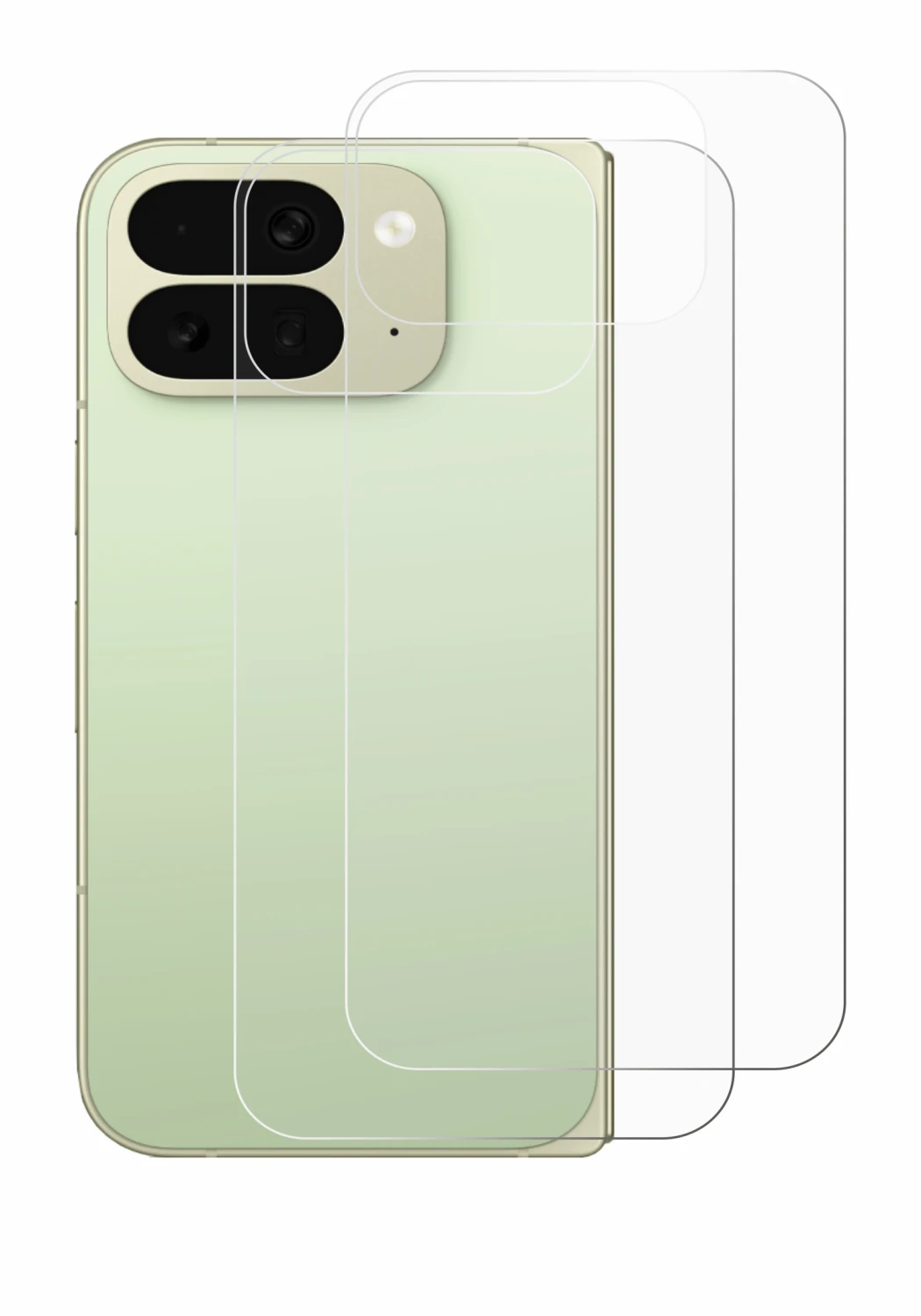 Imagen del dispositivo Google Pixel 10 Pro Fold (Trasero) con una amplia variedad de protectores de pantalla.
