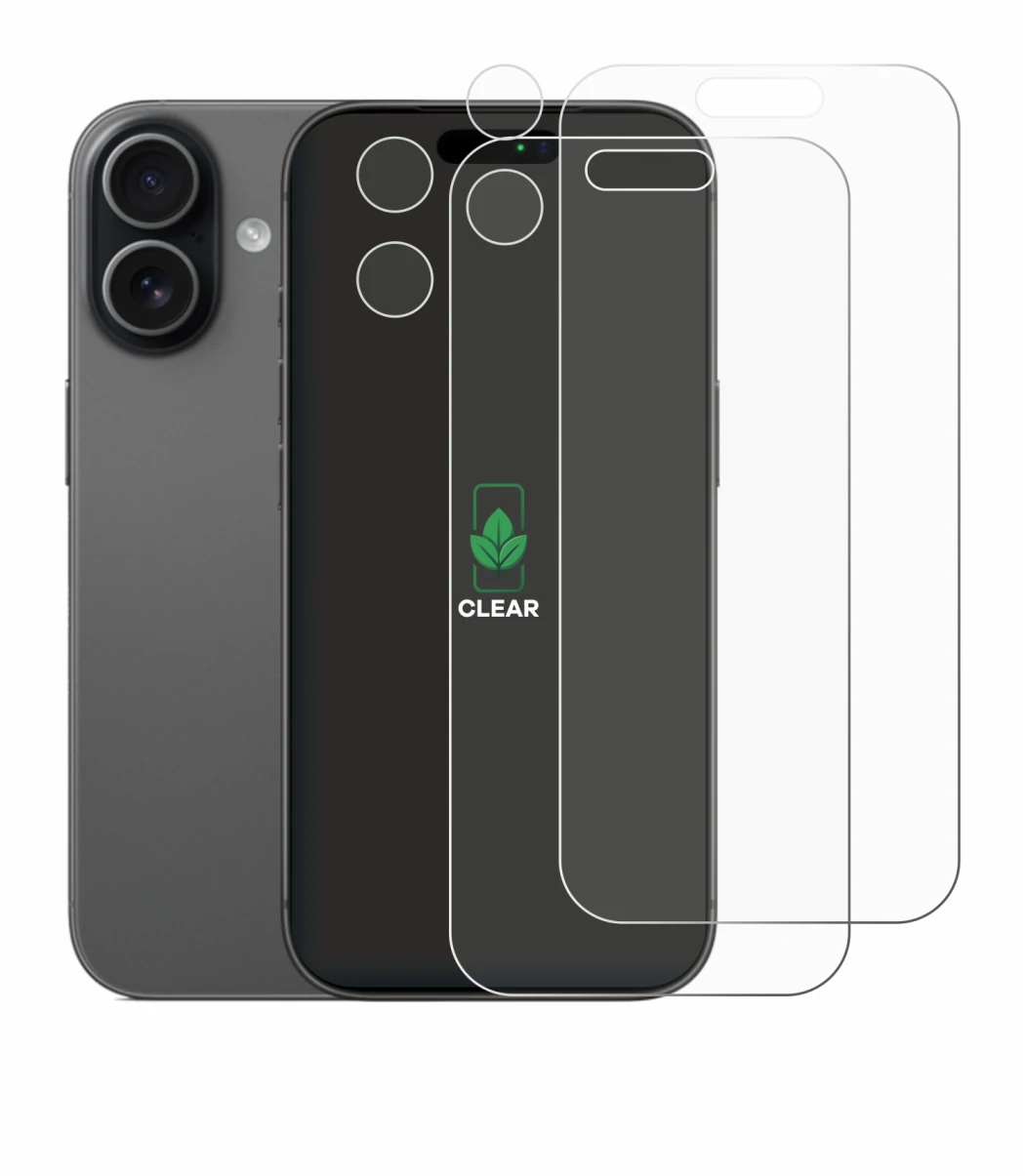 Imagen del dispositivo Apple iPhone 17 (Frontal+Cámara) con una amplia variedad de protectores de pantalla.