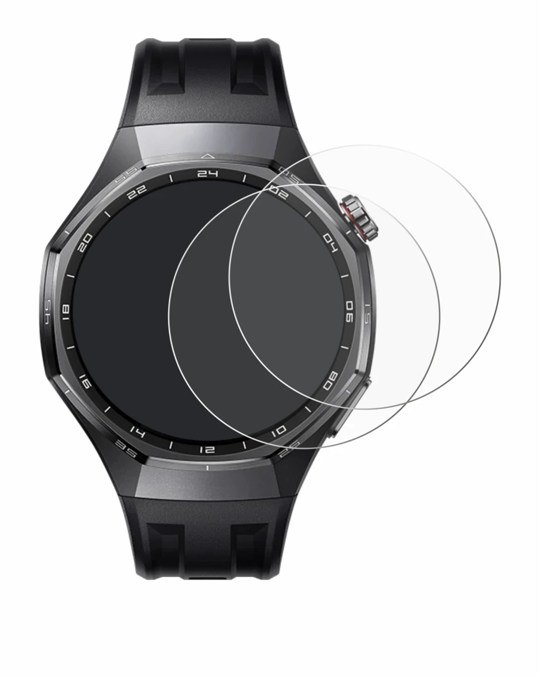 Imagen del dispositivo Huawei Watch GT 6 Pro (46 mm) con una amplia variedad de protectores de pantalla.