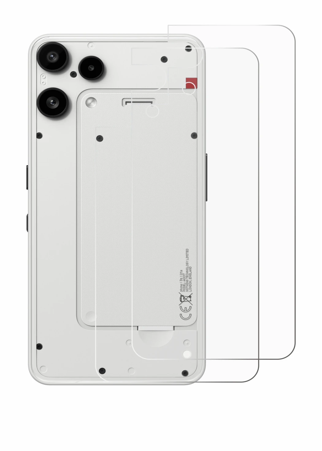 Imagen del dispositivo Nothing Phone (3a) Lite (Trasero) con una amplia variedad de protectores de pantalla.