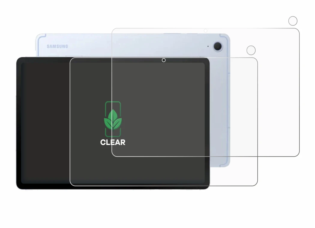 Imagen del dispositivo Samsung Galaxy Tab S10 FE (Frontal+Cámara) con una amplia variedad de protectores de pantalla.