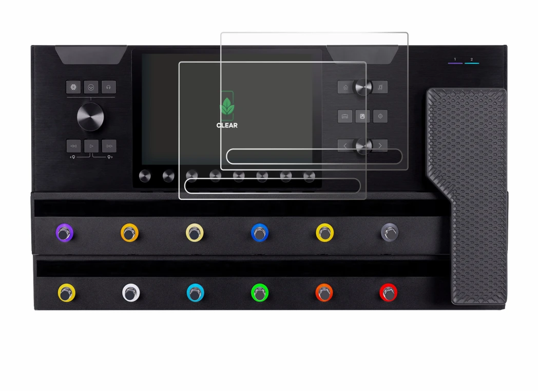 Imagen del dispositivo Line 6 Helix Stadium XL con una amplia variedad de protectores de pantalla.