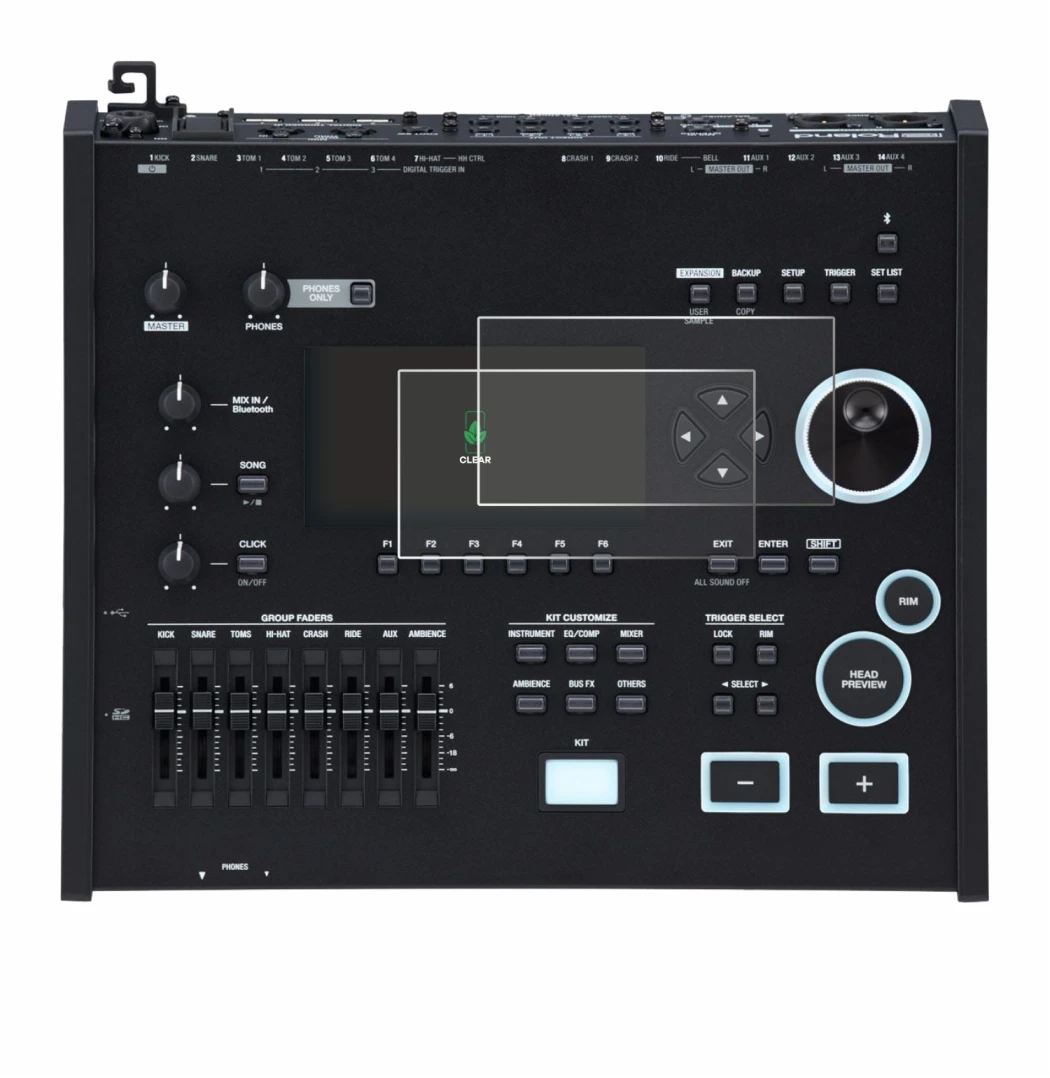 Imagen del dispositivo Roland V71 con una amplia variedad de protectores de pantalla.