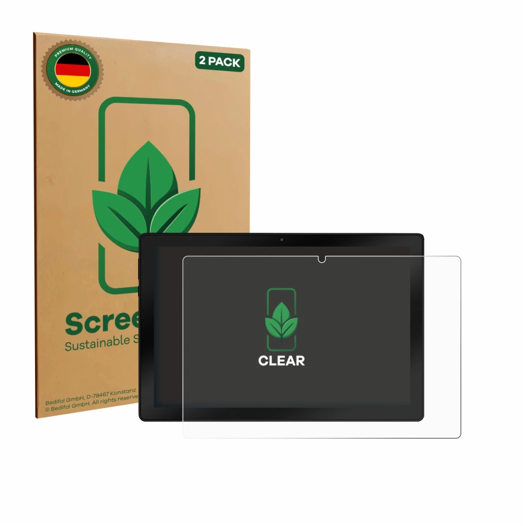 Parte frontal de un envase de producto con el logotipo de la marca ScreenLeaf. Al lado se muestra el dispositivo Wqplo WPLA10 