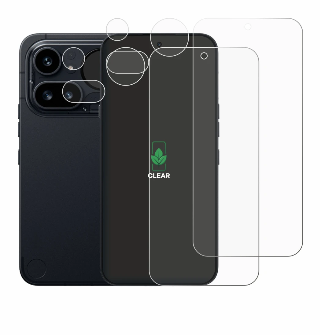 Imagen del dispositivo Nothing Phone (4a) Pro (Frontal+Cámara) con una amplia variedad de protectores de pantalla.